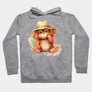 Orangutan in Straw Hat Hoodie